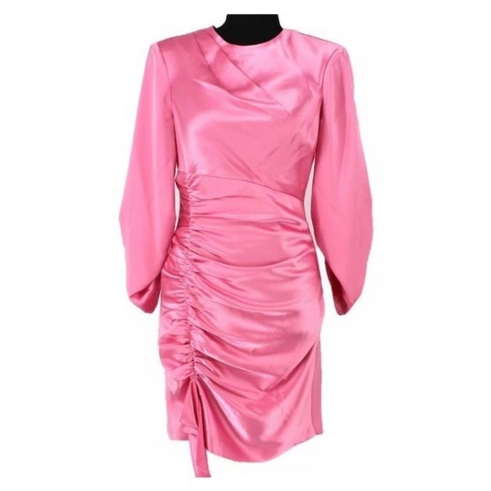 Cinq à Sept Pink Natalia Smooth Satin Cocktail Dress